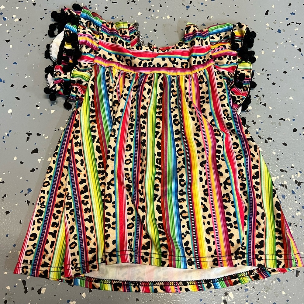 Pom Pom Sleeve Tunic Top 3T
